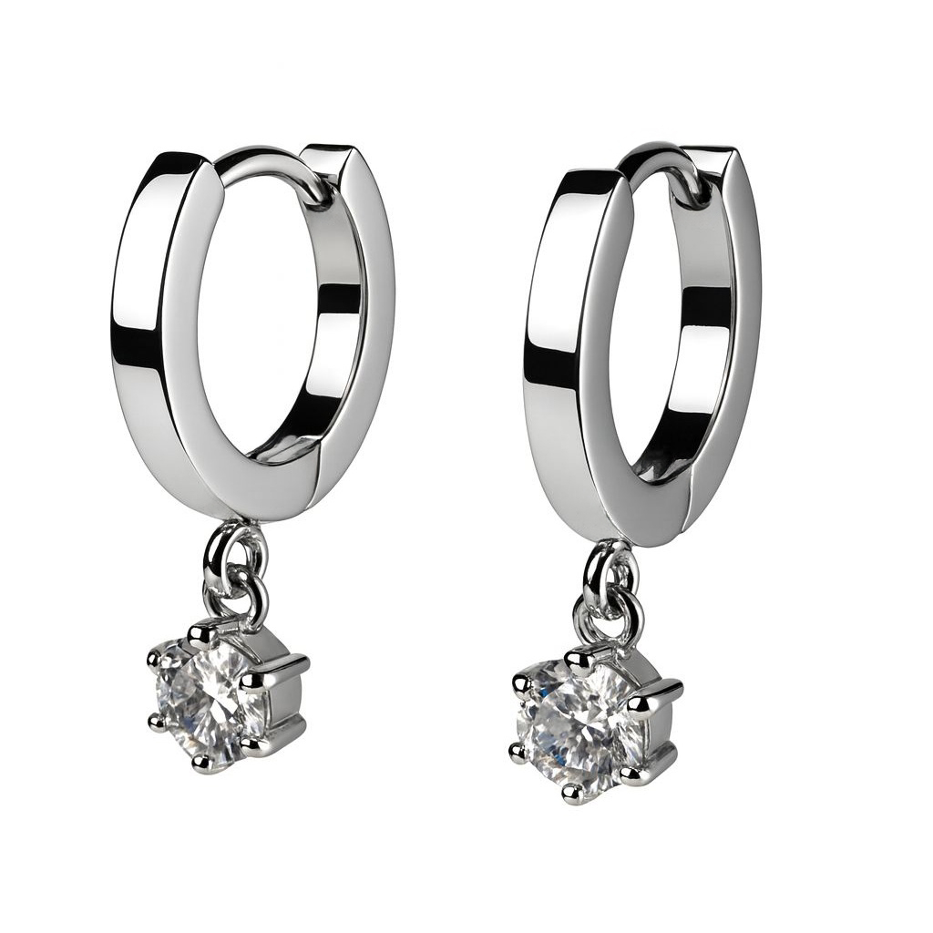 BECHTGOLD ,,Radiant" Stainless Steel Creolen Damen Ohrringe